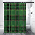 Green Stewart Tartan Pattern Print Shower Curtain
