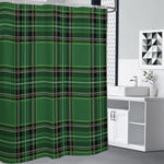 Green Stewart Tartan Pattern Print Shower Curtain