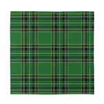 Green Stewart Tartan Pattern Print Silk Bandana