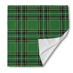 Green Stewart Tartan Pattern Print Silk Bandana