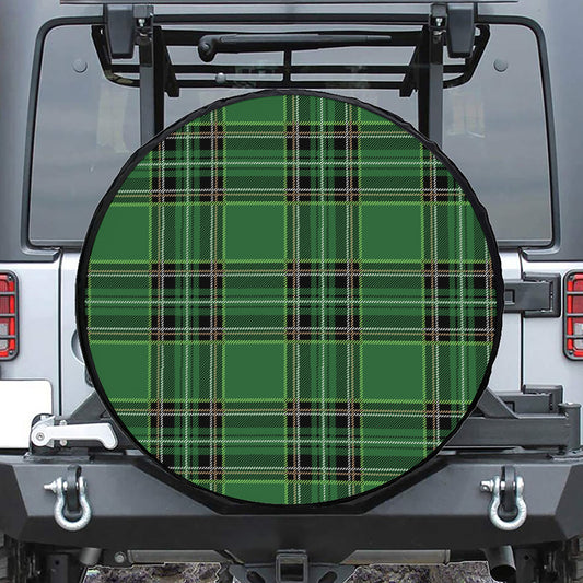 Green Stewart Tartan Pattern Print Tire Cover
