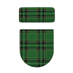 Green Stewart Tartan Pattern Print Toilet Lid And Tank Cover Set