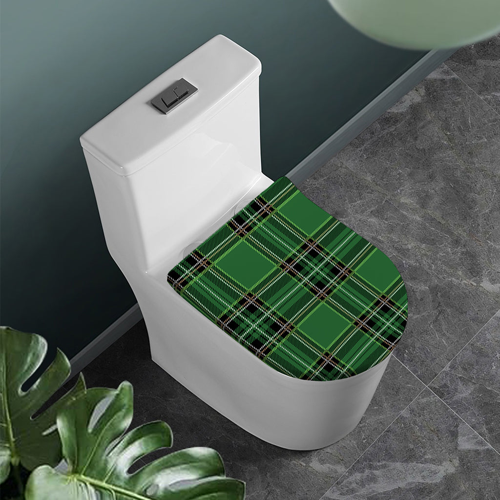 Green Stewart Tartan Pattern Print Toilet Lid Cover