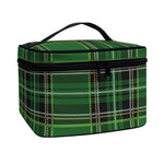 Green Stewart Tartan Pattern Print Travel Makeup Bag
