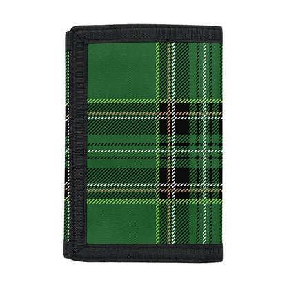 Green Stewart Tartan Pattern Print Trifold Wallet