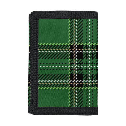 Green Stewart Tartan Pattern Print Trifold Wallet