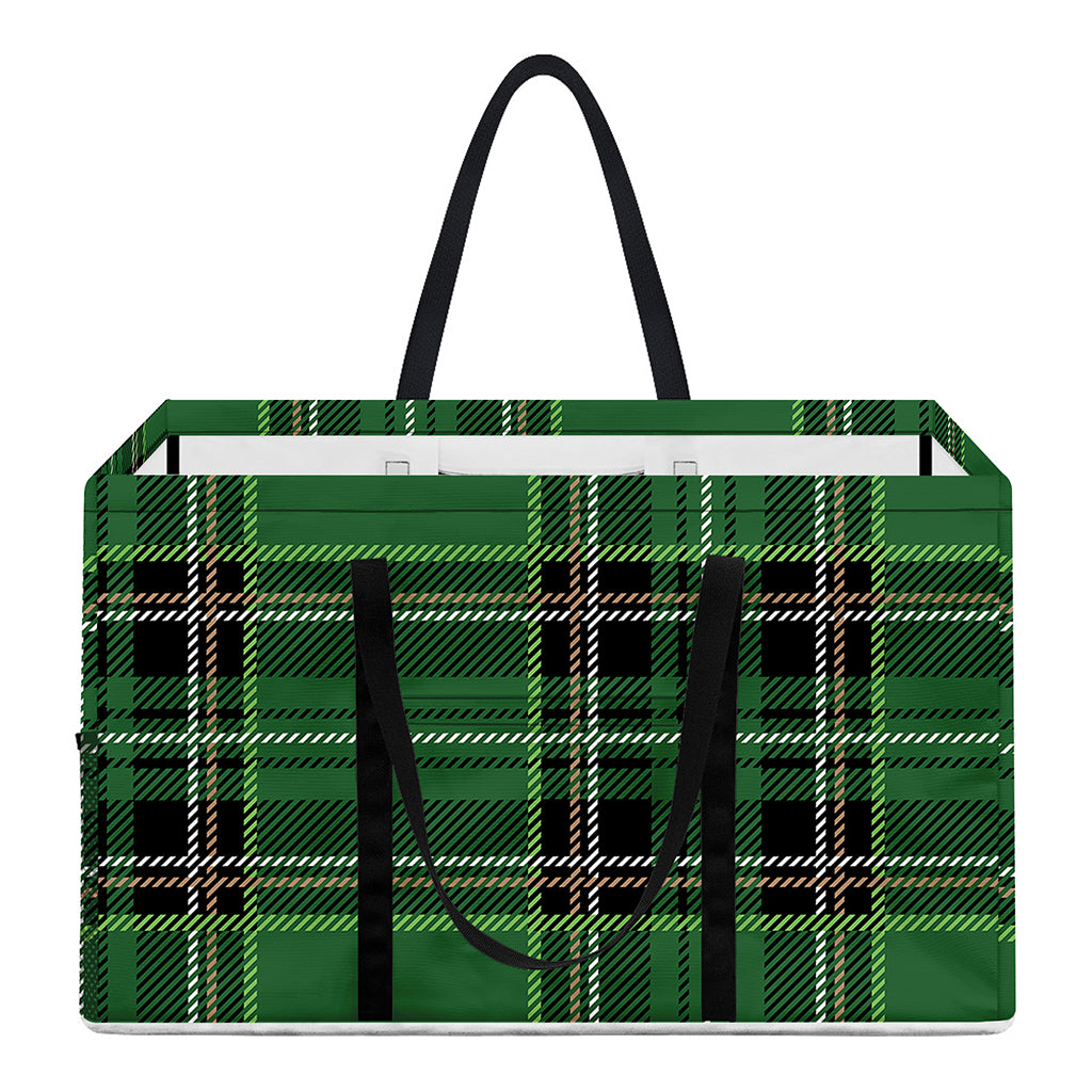 Green Stewart Tartan Pattern Print Utility Tote Bag