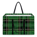 Green Stewart Tartan Pattern Print Utility Tote Bag