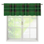 Green Stewart Tartan Pattern Print Window Valance