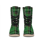 Green Stewart Tartan Pattern Print Winter Boots