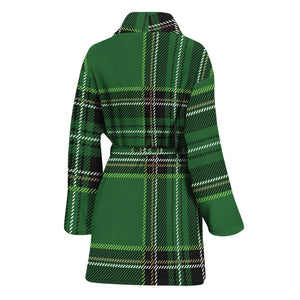 Green Stewart Tartan Pattern Print Women's Bathrobe