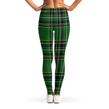 Green Stewart Tartan Pattern Print Women's Leggings