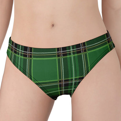 Green Stewart Tartan Pattern Print Women's Panties