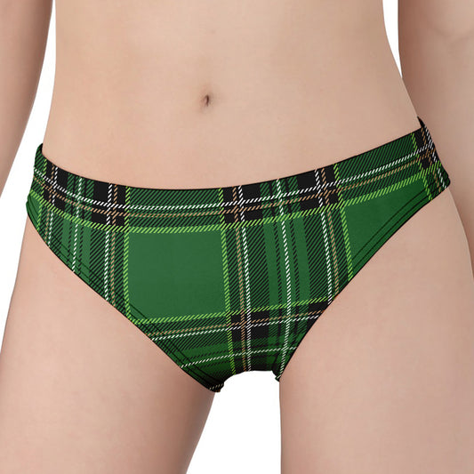 Green Stewart Tartan Pattern Print Women's Panties