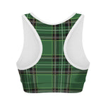 Green Stewart Tartan Pattern Print Women's Sports Bra