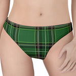 Green Stewart Tartan Pattern Print Women's Thong