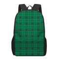 Green Stewart Tartan Print 17 Inch Backpack