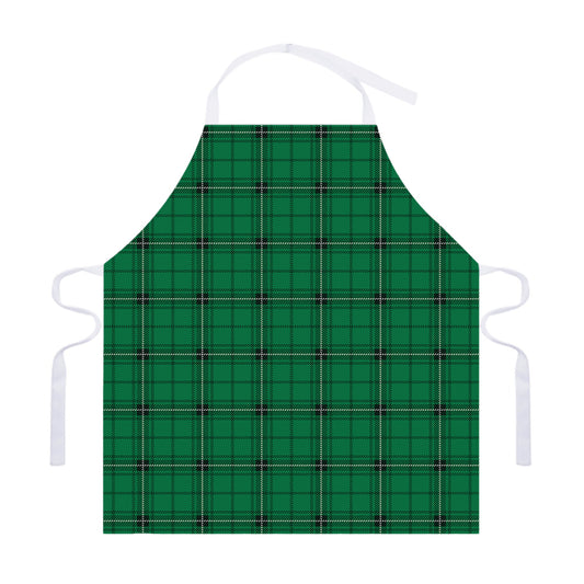 Green Stewart Tartan Print Adjustable Apron