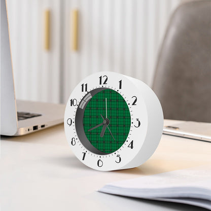 Green Stewart Tartan Print Alarm Clock