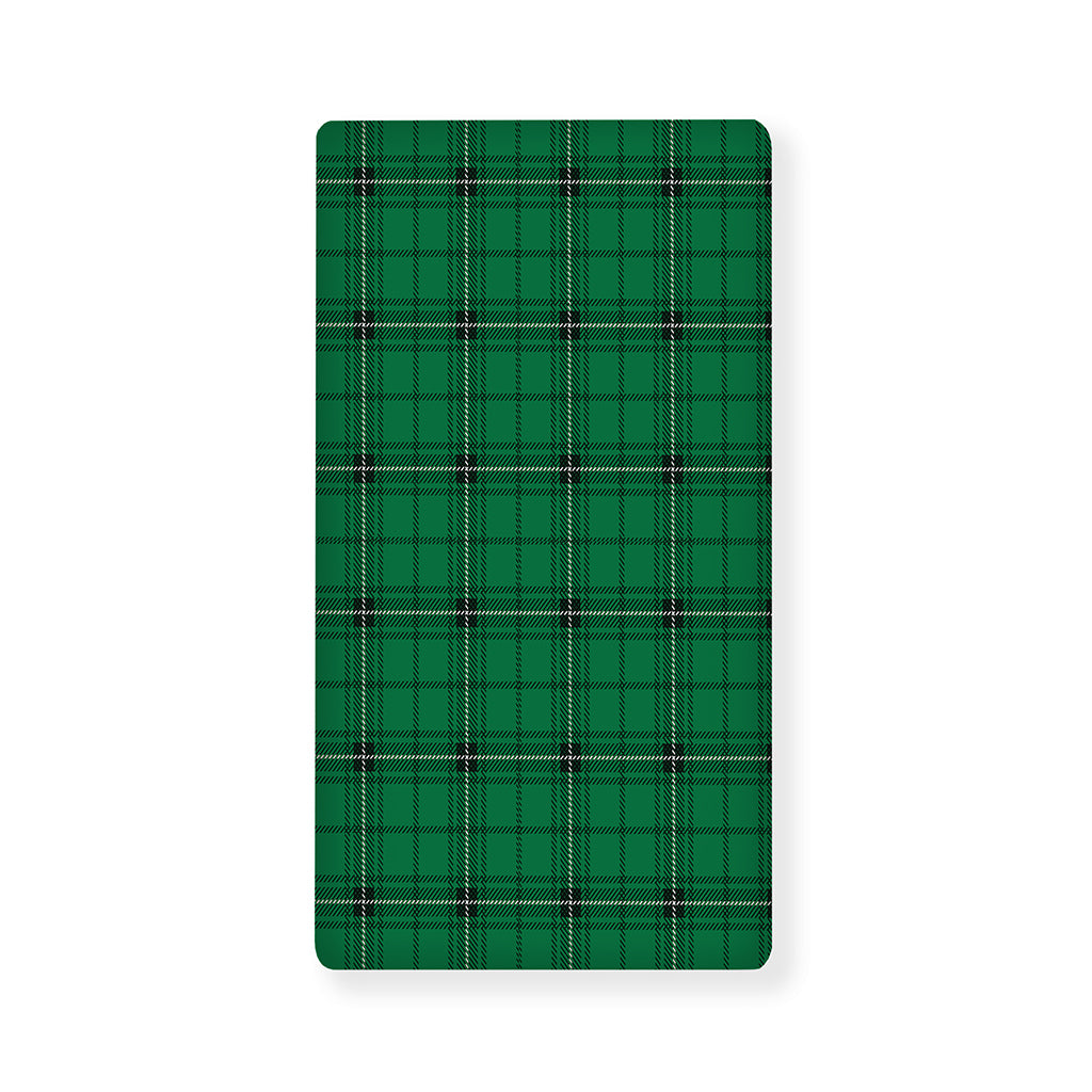 Green Stewart Tartan Print Baby Crib Sheet