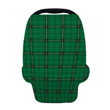 Green Stewart Tartan Print Baby Seat Cover