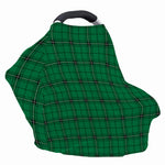 Green Stewart Tartan Print Baby Seat Cover