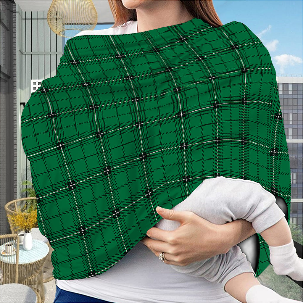 Green Stewart Tartan Print Baby Seat Cover