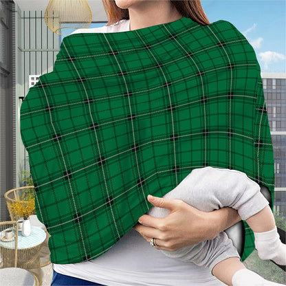 Green Stewart Tartan Print Baby Seat Cover