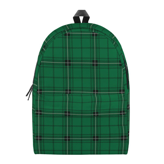 Green Stewart Tartan Print Backpack
