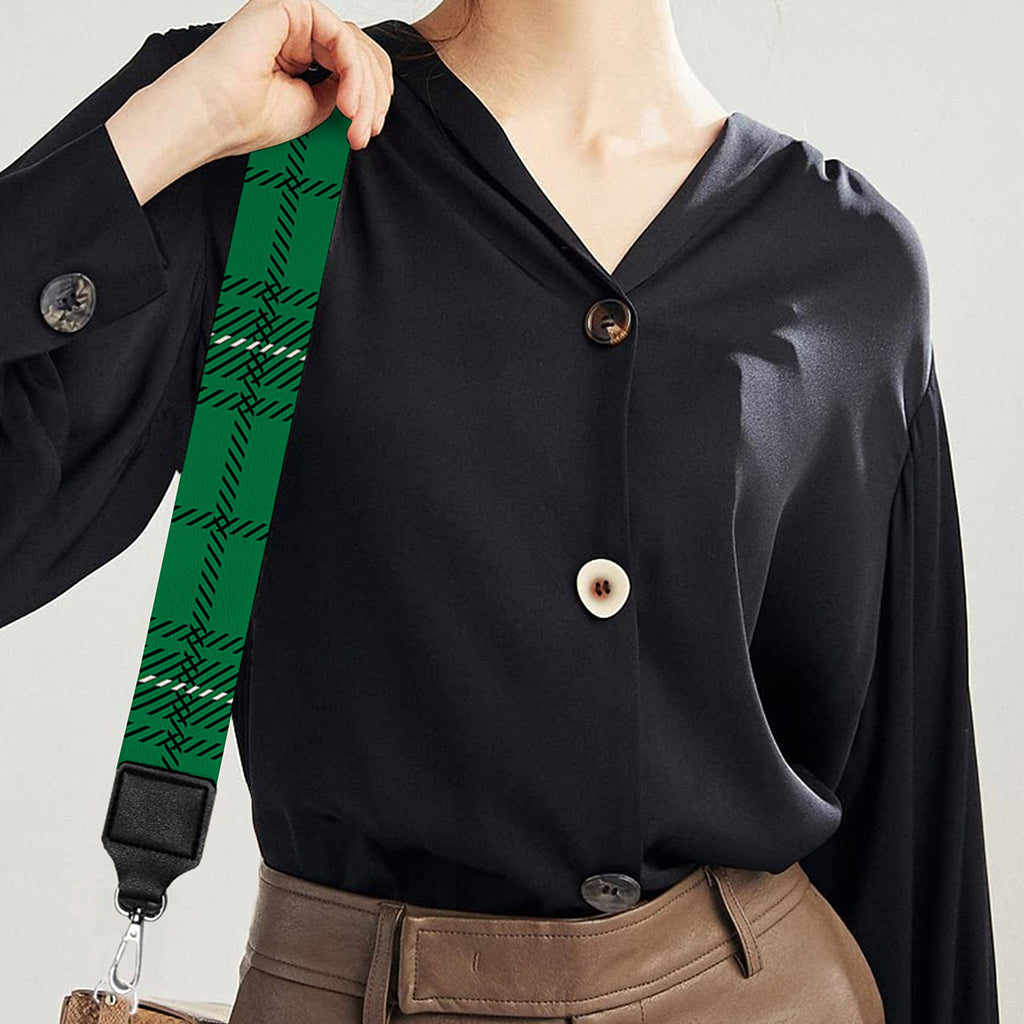 Green Stewart Tartan Print Bag Strap