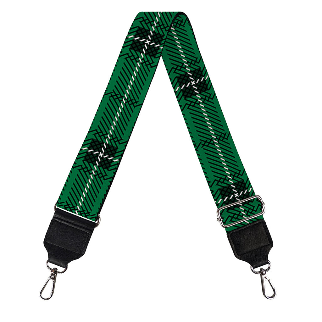 Green Stewart Tartan Print Bag Strap