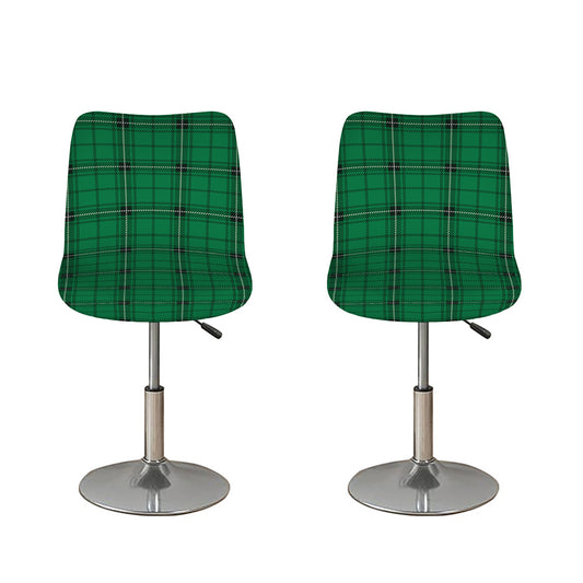 Green Stewart Tartan Print Bar Stool Covers