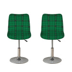 Green Stewart Tartan Print Bar Stool Covers