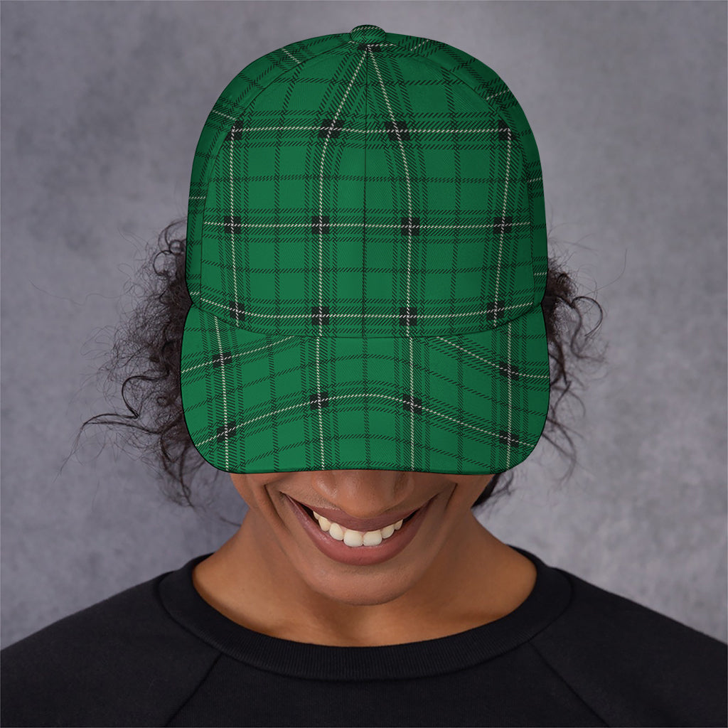 Green Stewart Tartan Print Baseball Cap