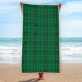 Green Stewart Tartan Print Beach Towel