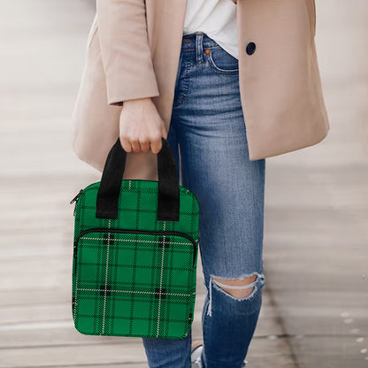 Green Stewart Tartan Print Bible Tote Bag