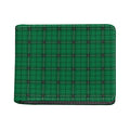 Green Stewart Tartan Print Bifold Wallet