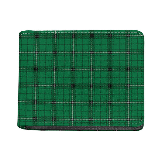 Green Stewart Tartan Print Bifold Wallet