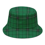 Green Stewart Tartan Print Bucket Hat
