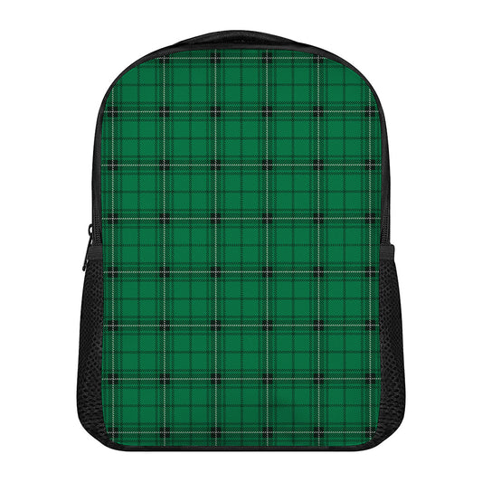 Green Stewart Tartan Print Casual Backpack