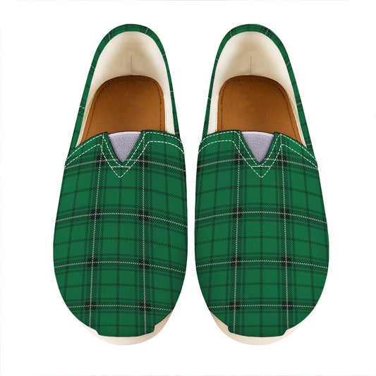 Green Stewart Tartan Print Casual Shoes