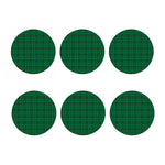 Green Stewart Tartan Print Coaster Set
