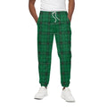 Green Stewart Tartan Print Cotton Sweatpants