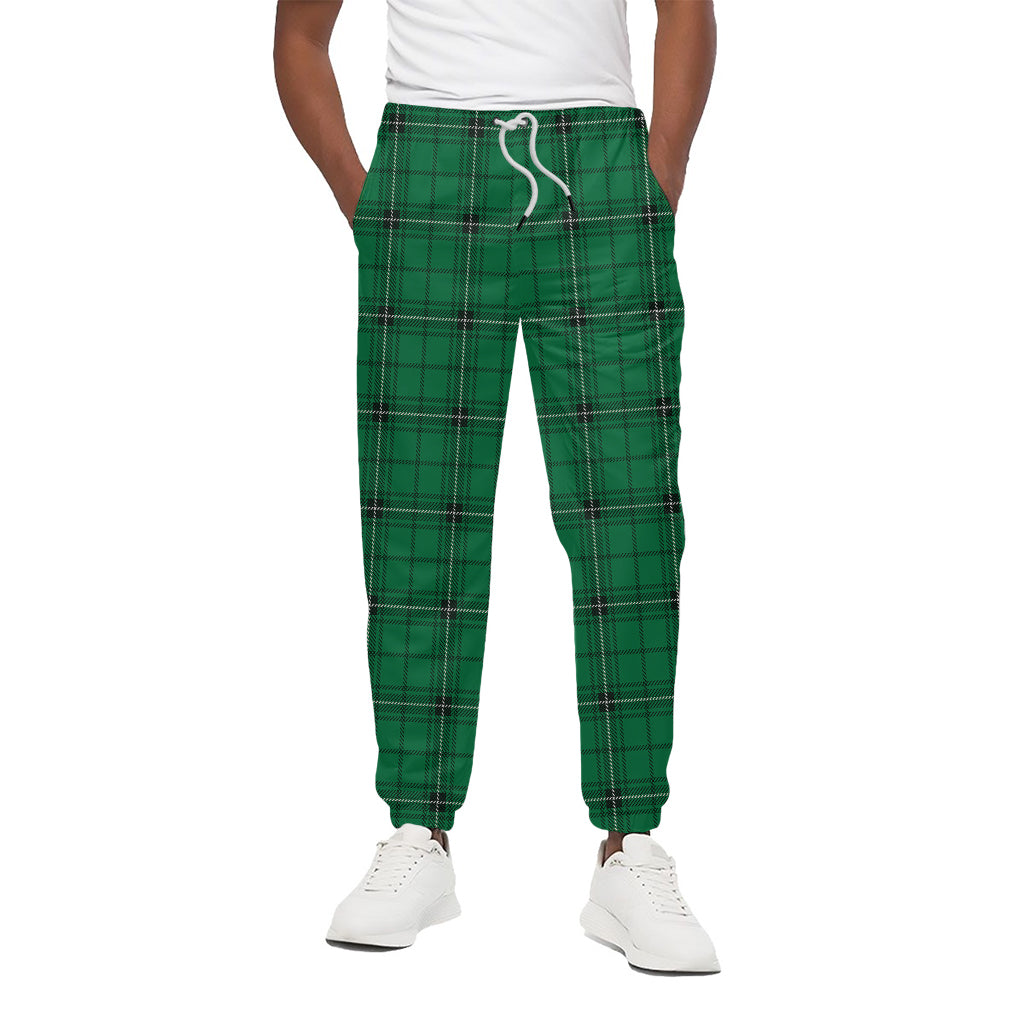 Green Stewart Tartan Print Cotton Pants