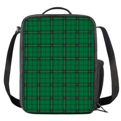Green Stewart Tartan Print Crossbody Lunch Bag