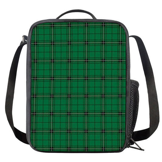 Green Stewart Tartan Print Crossbody Lunch Bag