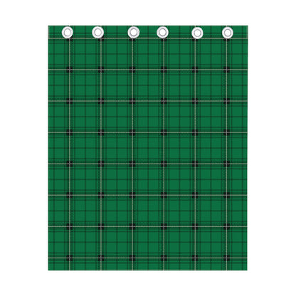 Green Stewart Tartan Print Curtain