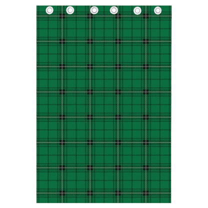 Green Stewart Tartan Print Curtain