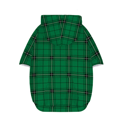 Green Stewart Tartan Print Dog Zip Up Hoodie