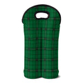 Green Stewart Tartan Print Double Neoprene Wine Tote